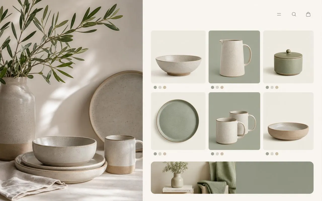 Färdig e-handelswebbplats i nordisk stil till salu med Shopify-butik